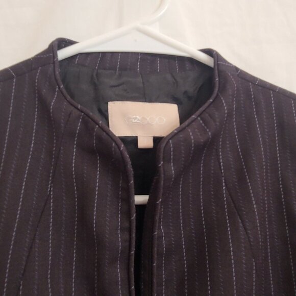 G2000 Blazer Size 7 Juniors Black Pinstripe Wool Blend Long Sleeve Hook Closure - Picture 3 of 12